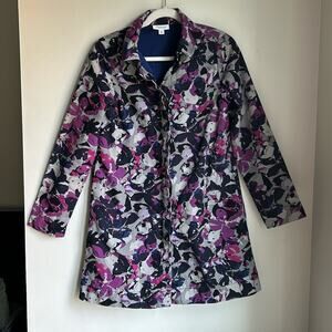 Thakoon Purple Floral Button Up Jacket